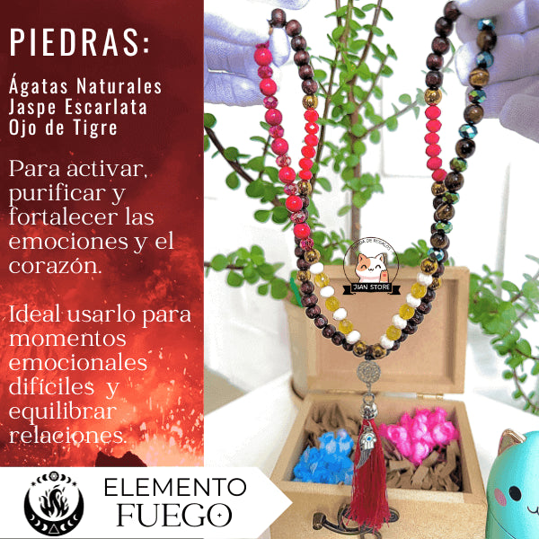 Collar Japa Mala con Piedras Energéticas Auténticas