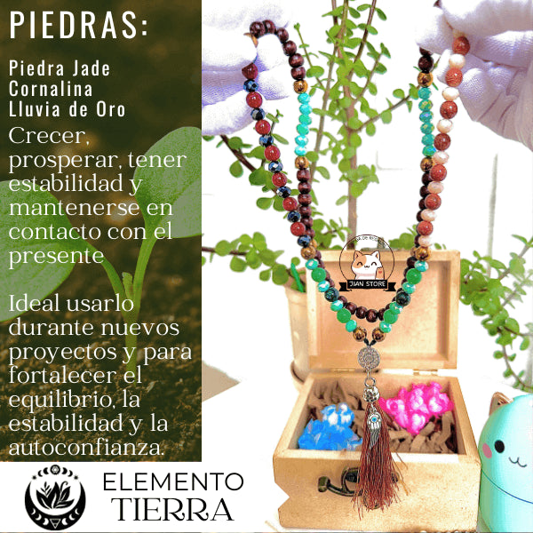 Collar Japa Mala con Piedras Energéticas Auténticas